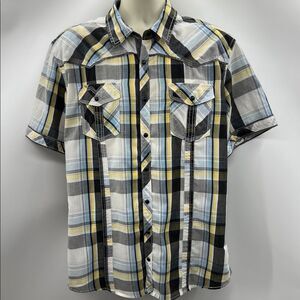 BKE Vintage Athletic Fit Men's Multicolor Plaid Button Down Shirt